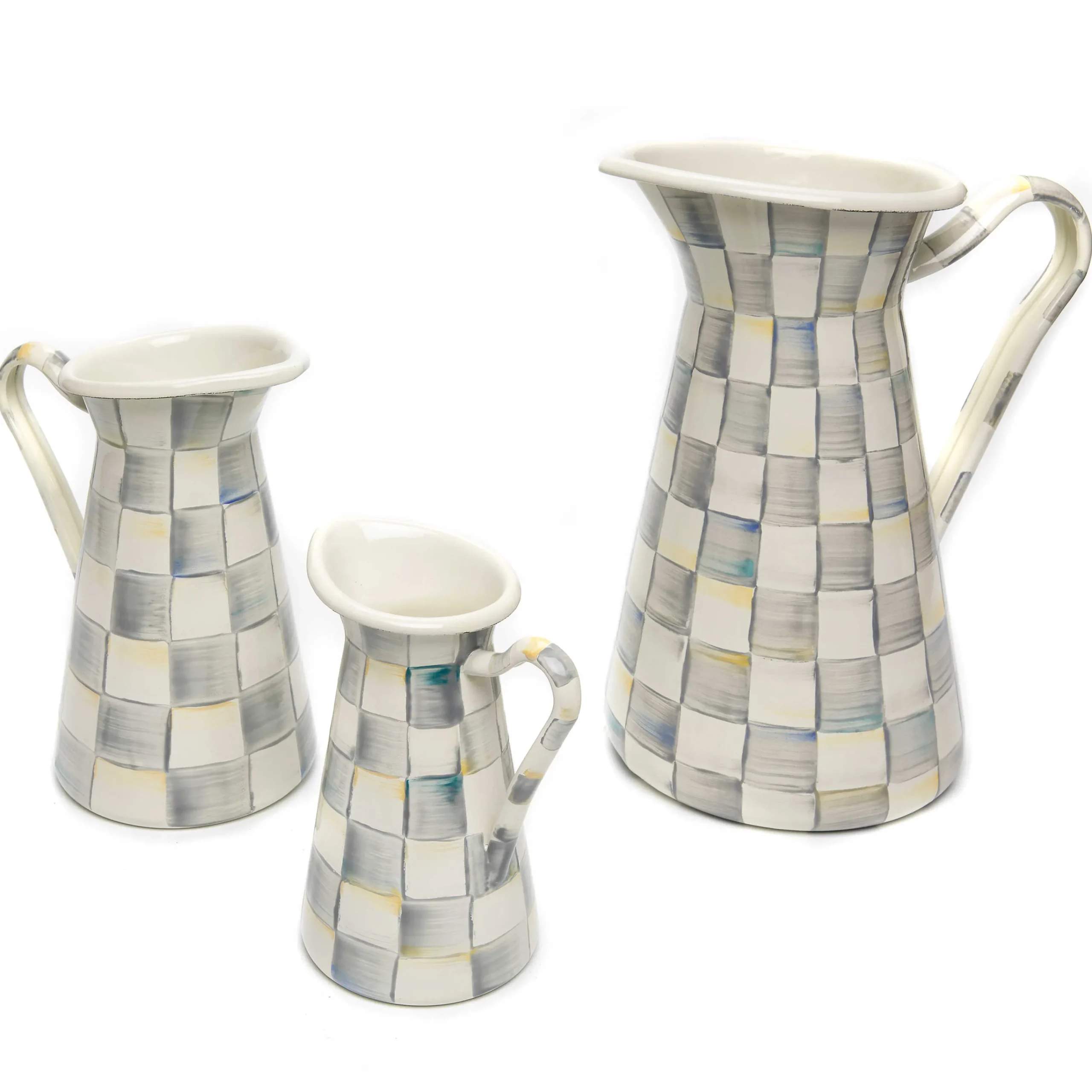 MacKenzie-Childs Sterling Check Large Practical Pitcher| Bar Entertaining|Serveware