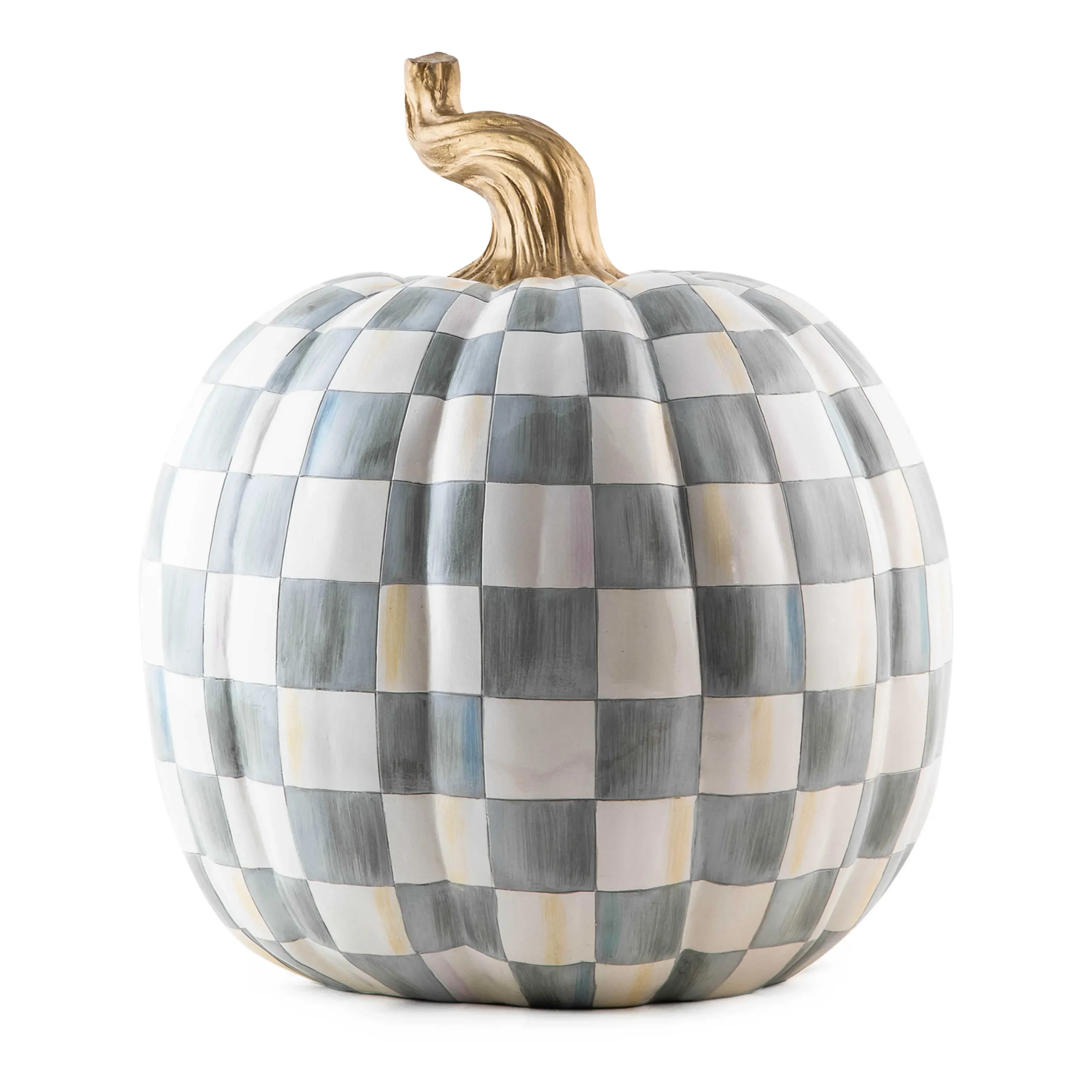 MacKenzie-Childs Sterling Check Large Pumpkin| Pumpkins|The Halloween Shop