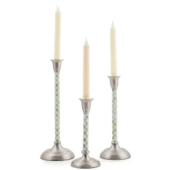MacKenzie-Childs Sterling Check Medium Candlestick| Candles & Fragrances|Table Accessories