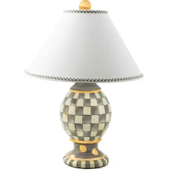 MacKenzie-Childs Sterling Check Medium Ceramic Globe Lamp| Lighting