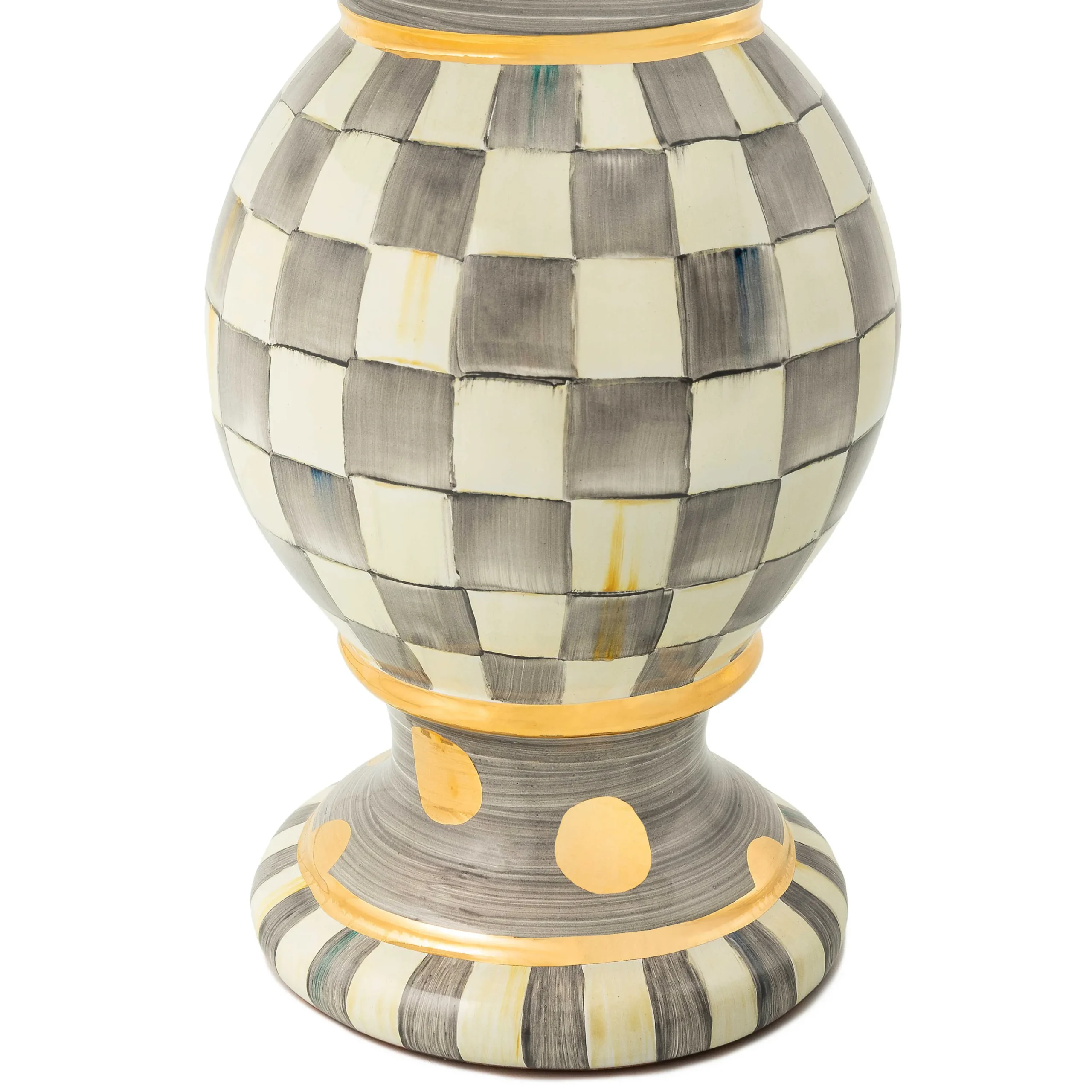 MacKenzie-Childs Sterling Check Medium Ceramic Globe Lamp| Lighting