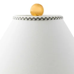 MacKenzie-Childs Sterling Check Medium Ceramic Globe Lamp| Lighting