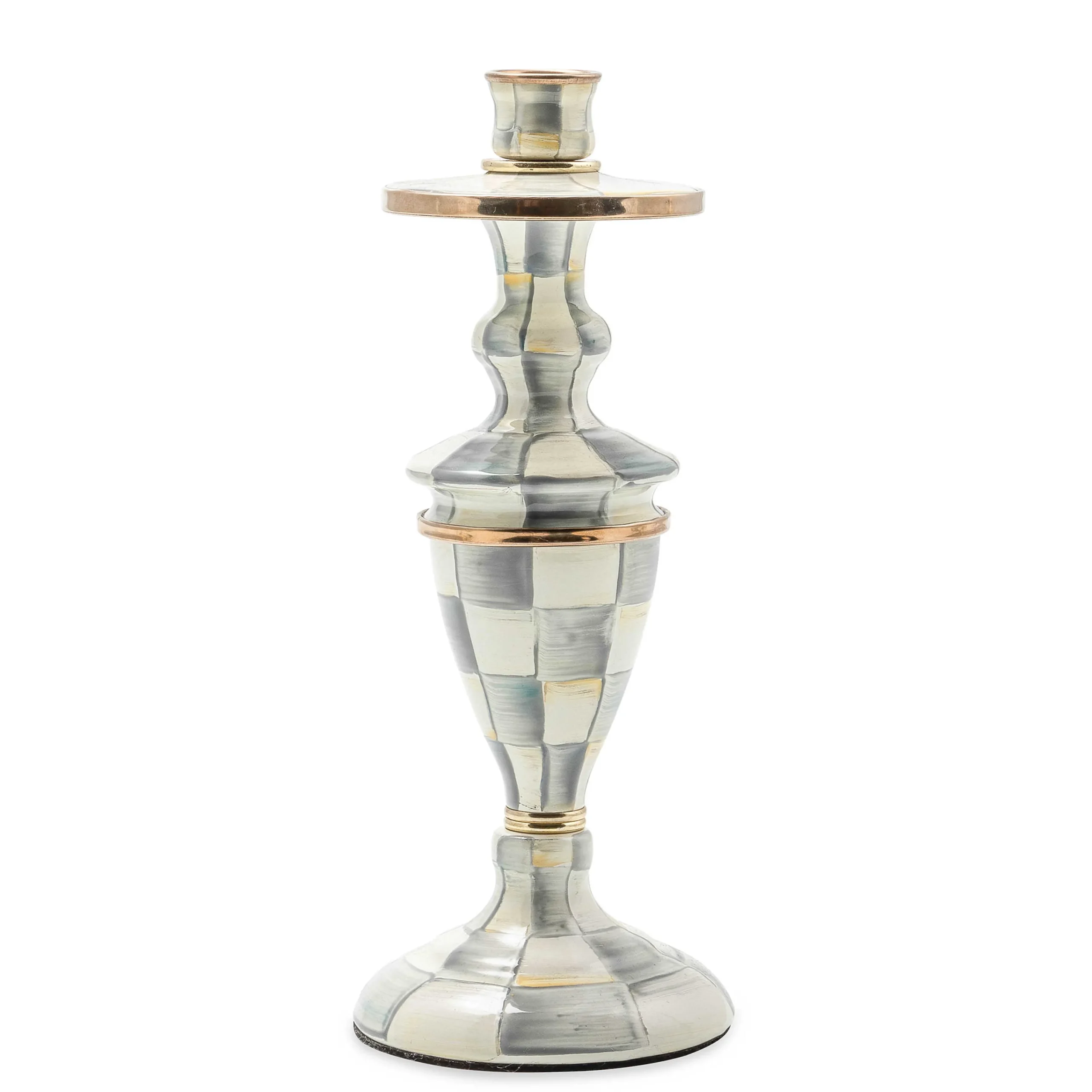 MacKenzie-Childs Sterling Check Medium Enamel Candlestick| Candles & Fragrances