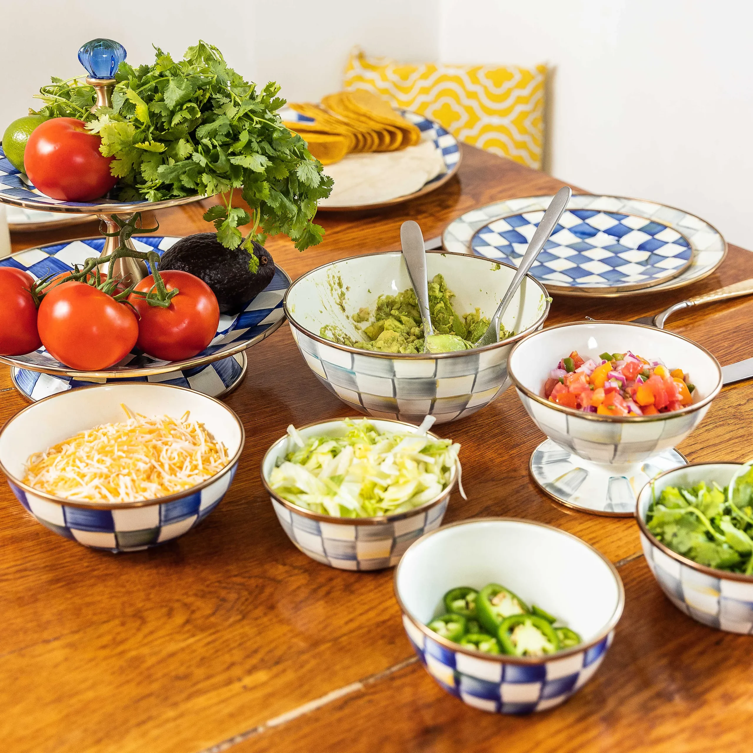 MacKenzie-Childs Sterling Check Medium Everyday Bowl| Serveware|Dinnerware & Flatware