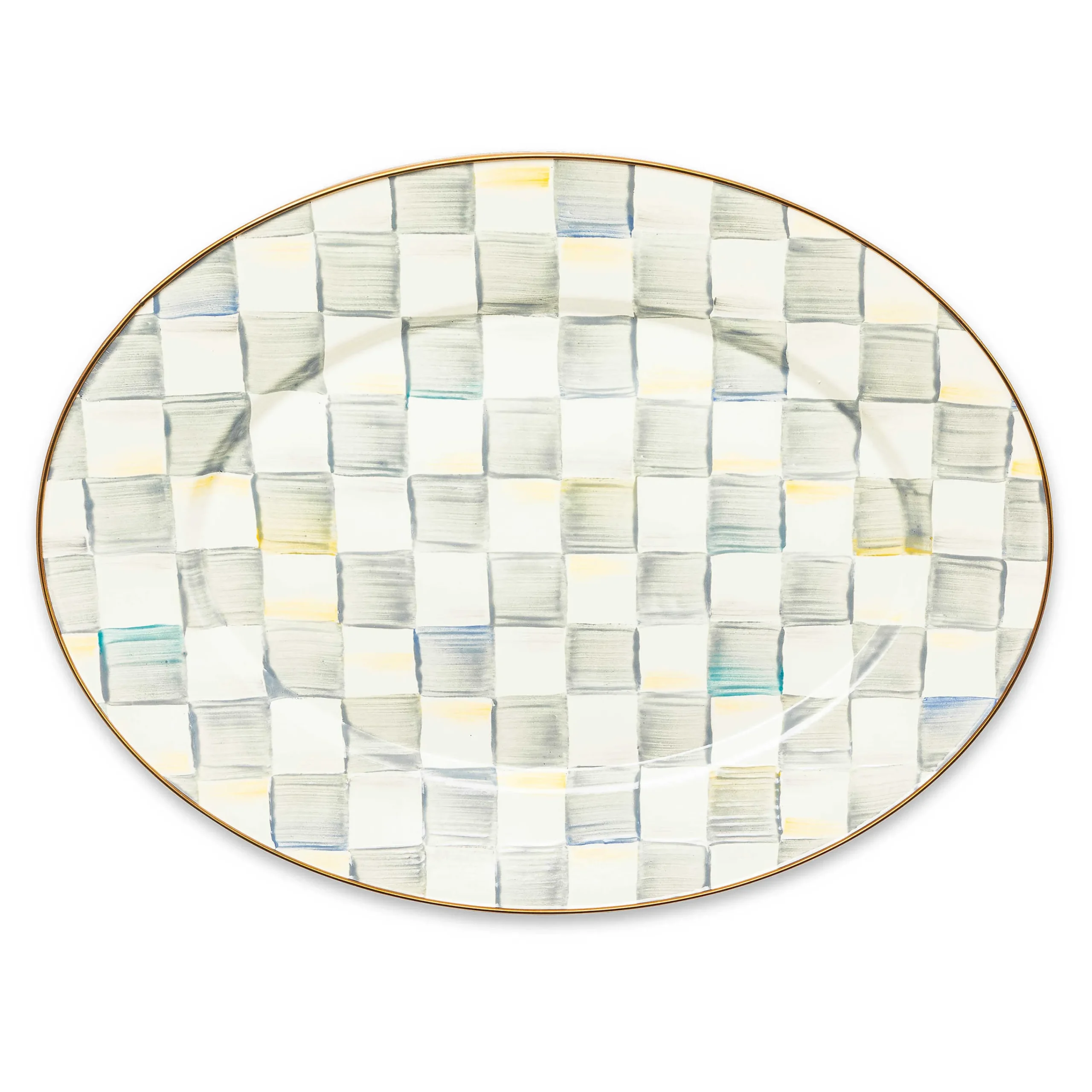 MacKenzie-Childs Sterling Check Medium Oval Platter| Bar Entertaining|Serveware