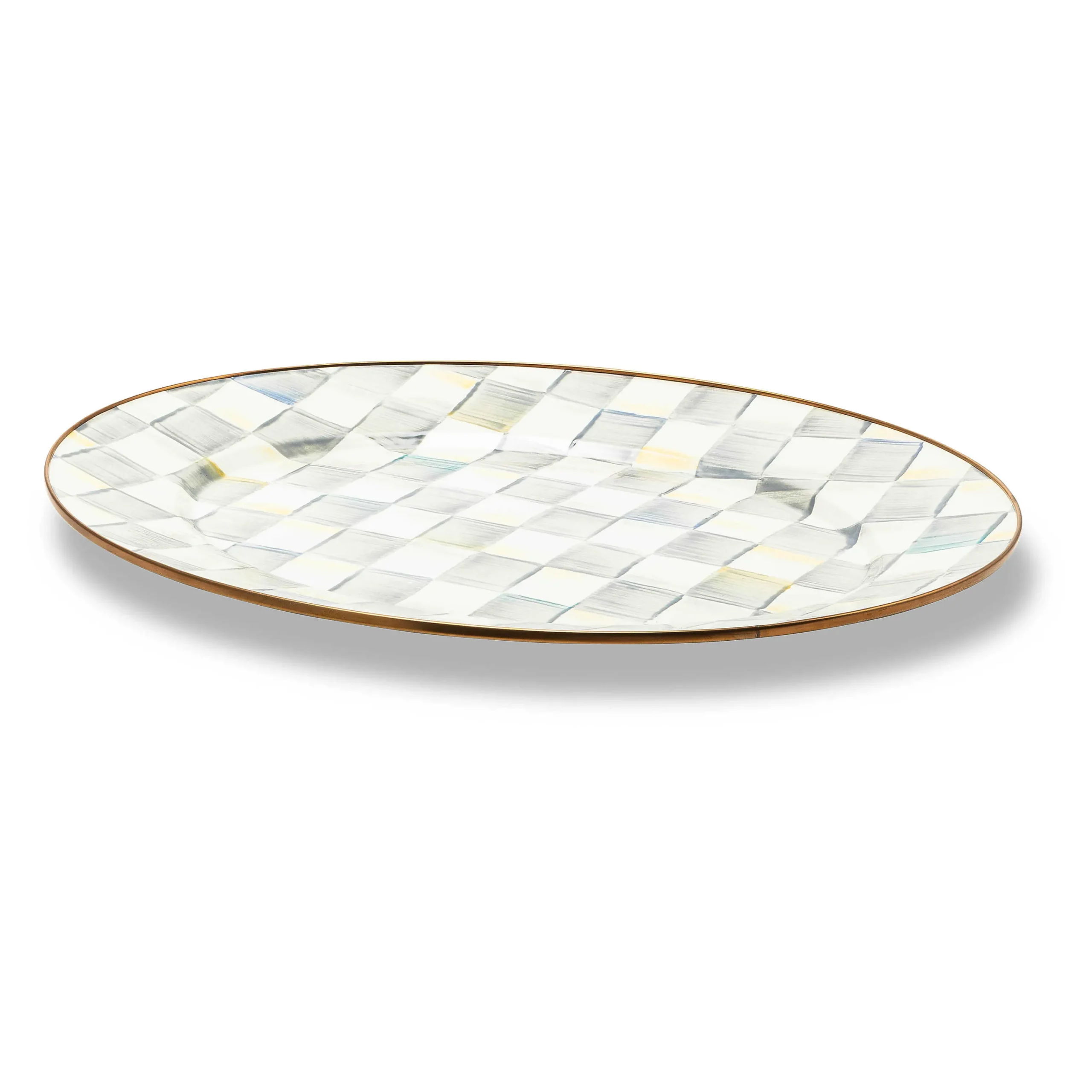 MacKenzie-Childs Sterling Check Medium Oval Platter| Bar Entertaining|Serveware