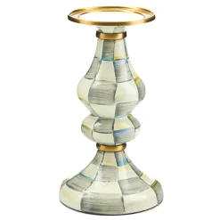 MacKenzie-Childs Sterling Check Medium Pillar Candlestick| Candles & Fragrances