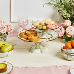 MacKenzie-Childs Sterling Check Mini Pedestal Platter| Serveware