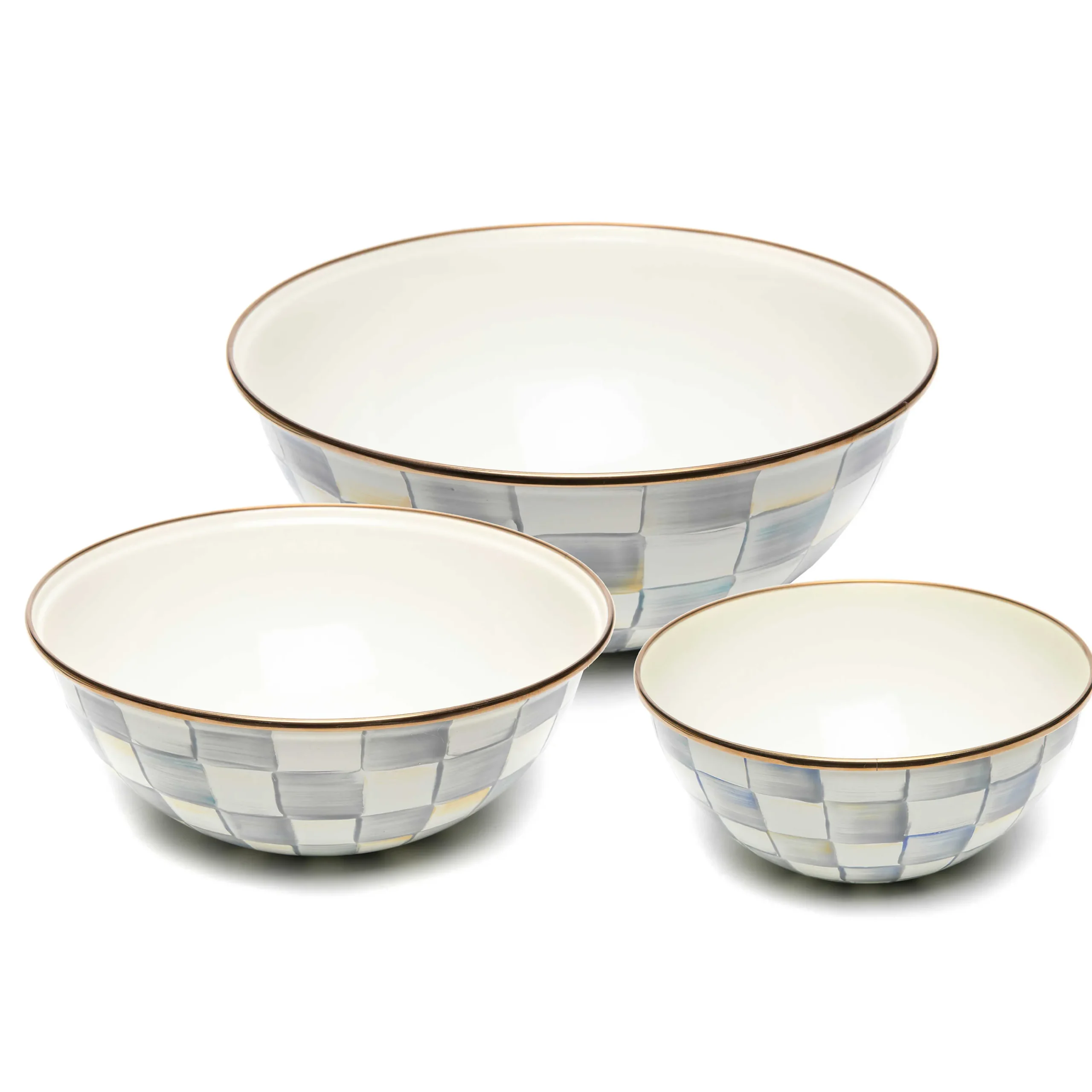 MacKenzie-Childs Sterling Check Mixing Bowls, Set of 3| Kitchen & Dining Sets|Serveware
