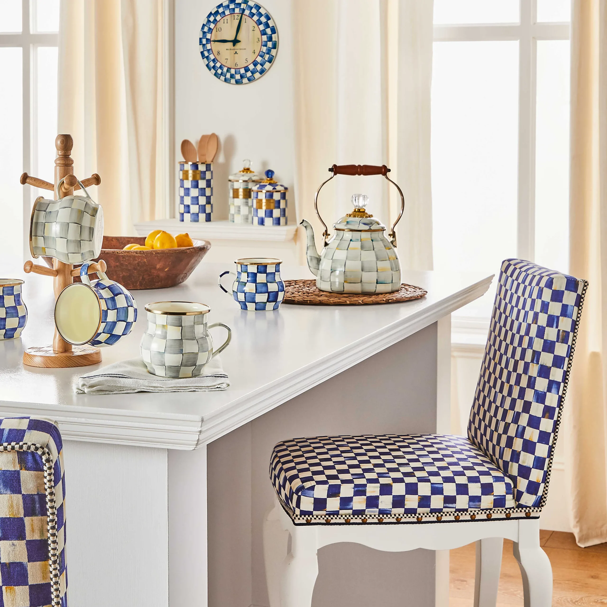 MacKenzie-Childs Sterling Check Mug| The Coffee Shop|Fall Entertaining