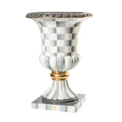MacKenzie-Childs Sterling Check Pedestal Urn| Spring|The Fall Shop
