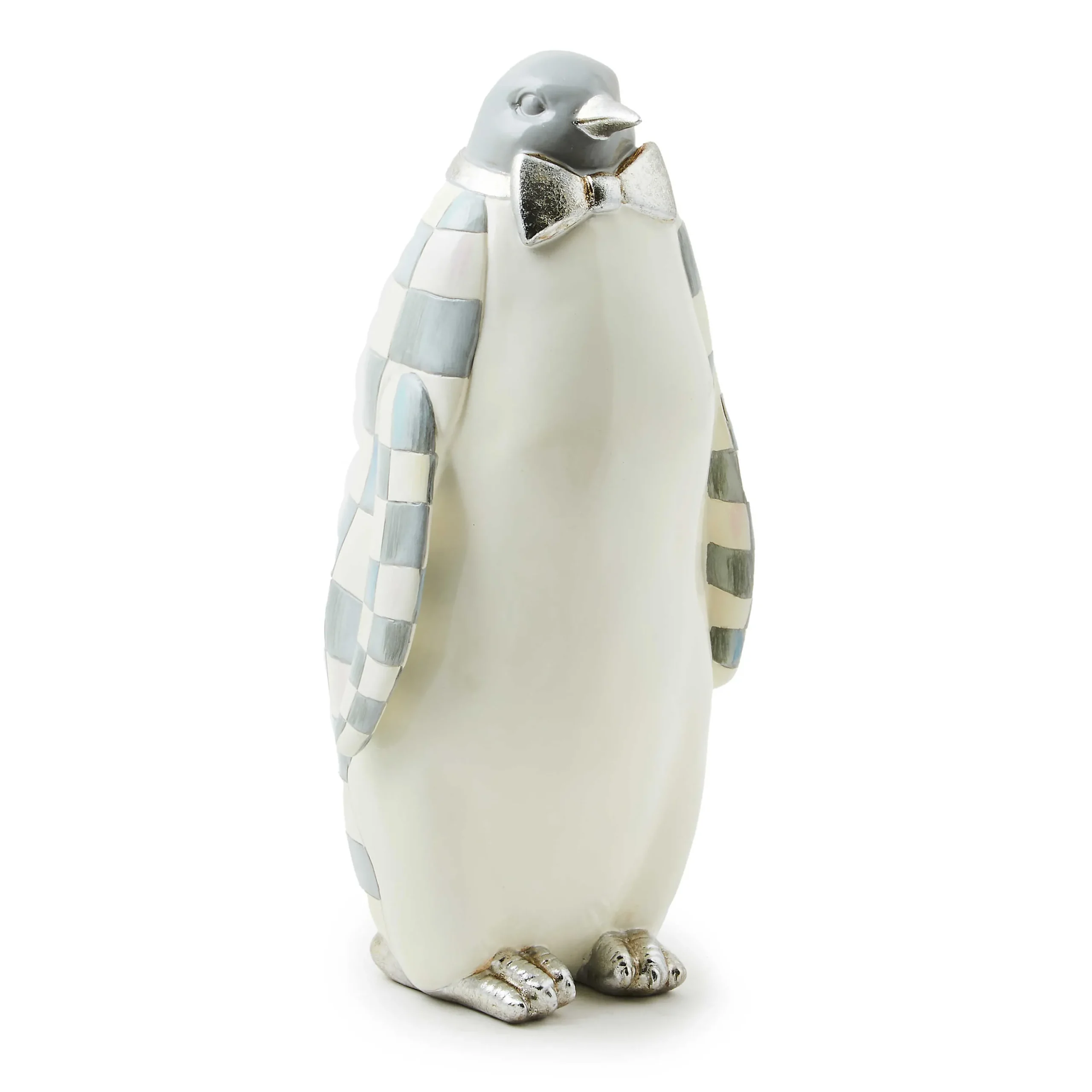MacKenzie-Childs Sterling Check Penguin Figurine| Room Accents