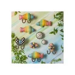MacKenzie-Childs Sterling Check Petit Four Round Knob| Finishing Touches|Room Accents