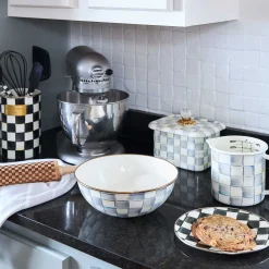 MacKenzie-Childs Sterling Check Recipe Box| Kitchen Storage & Organization