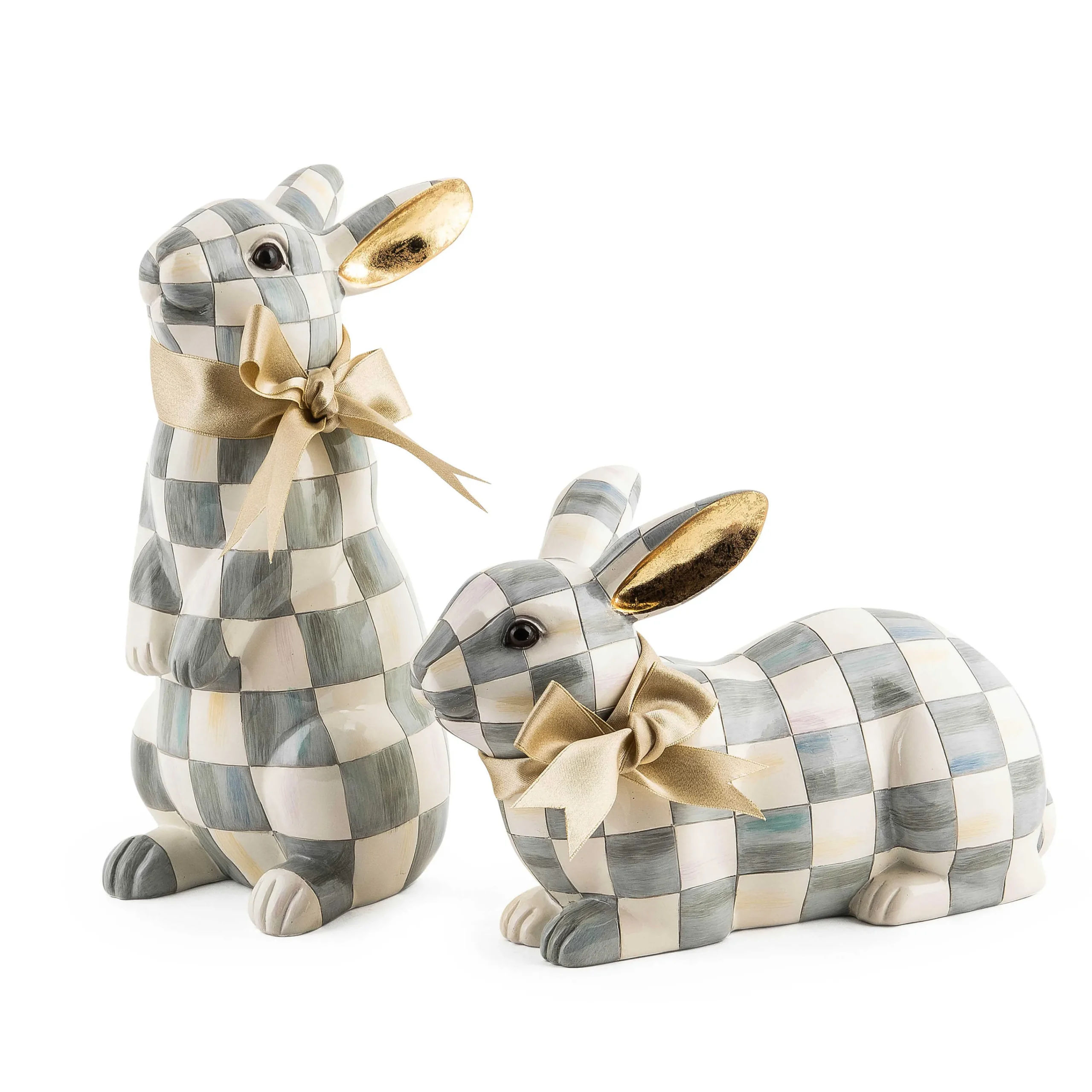MacKenzie-Childs Sterling Check Resting Bunny| Easter|Spring