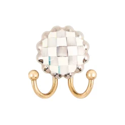 MacKenzie-Childs Sterling Check Round Hook| Finishing Touches