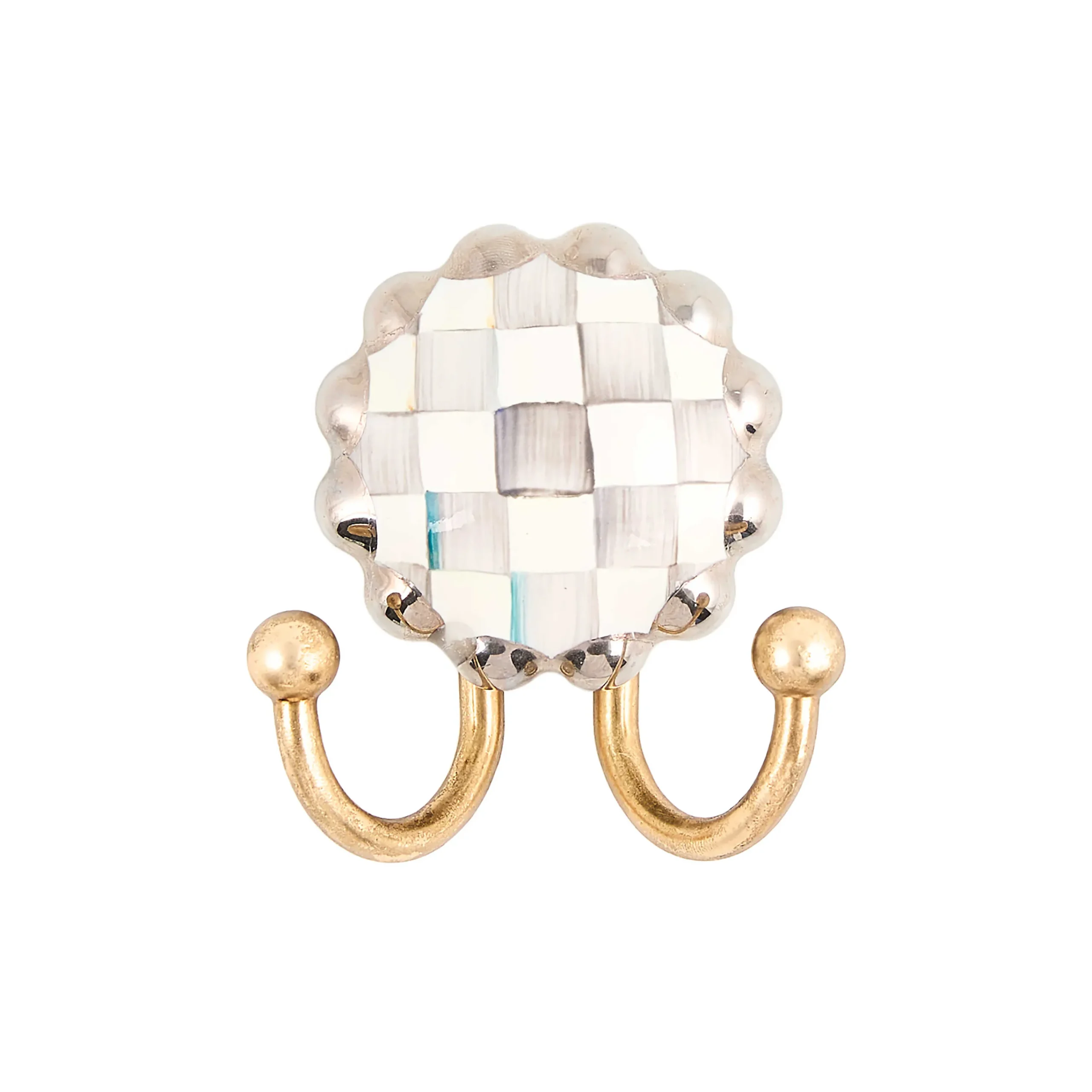 MacKenzie-Childs Sterling Check Round Hook| Finishing Touches