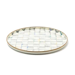 MacKenzie-Childs Sterling Check Round Tray| The Coffee Shop|Bar Entertaining