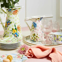 MacKenzie-Childs Sterling Check Round Tray| The Coffee Shop|Bar Entertaining