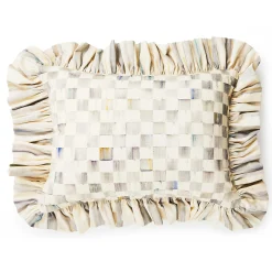 MacKenzie-Childs Sterling Check Ruffle Lumbar Pillow| Pillows, Throws, & Cushions