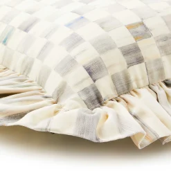 MacKenzie-Childs Sterling Check Ruffle Lumbar Pillow| Pillows, Throws, & Cushions