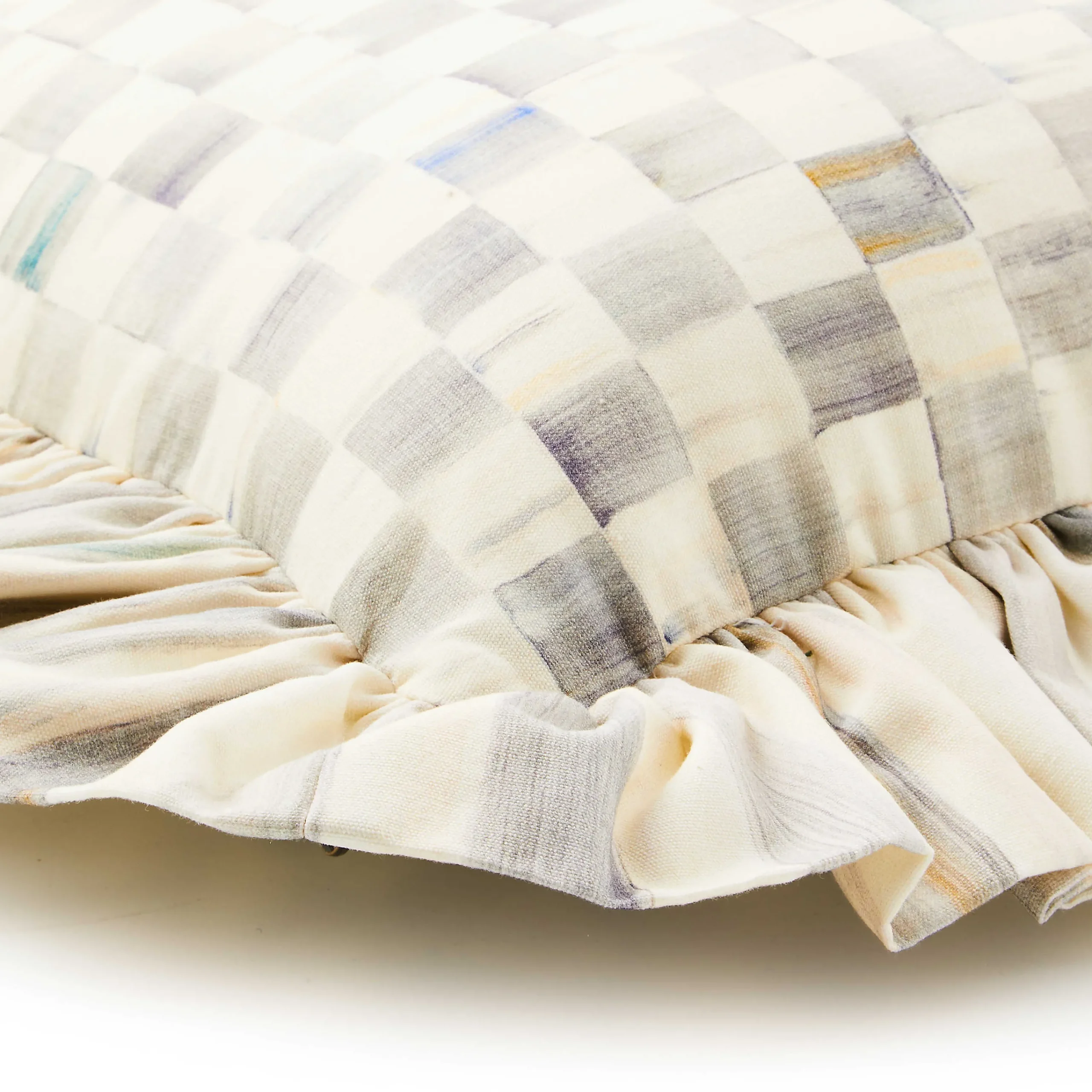 MacKenzie-Childs Sterling Check Ruffle Lumbar Pillow| Pillows, Throws, & Cushions