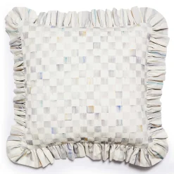 MacKenzie-Childs Sterling Check Ruffle Throw Pillow| Pillows, Throws, & Cushions