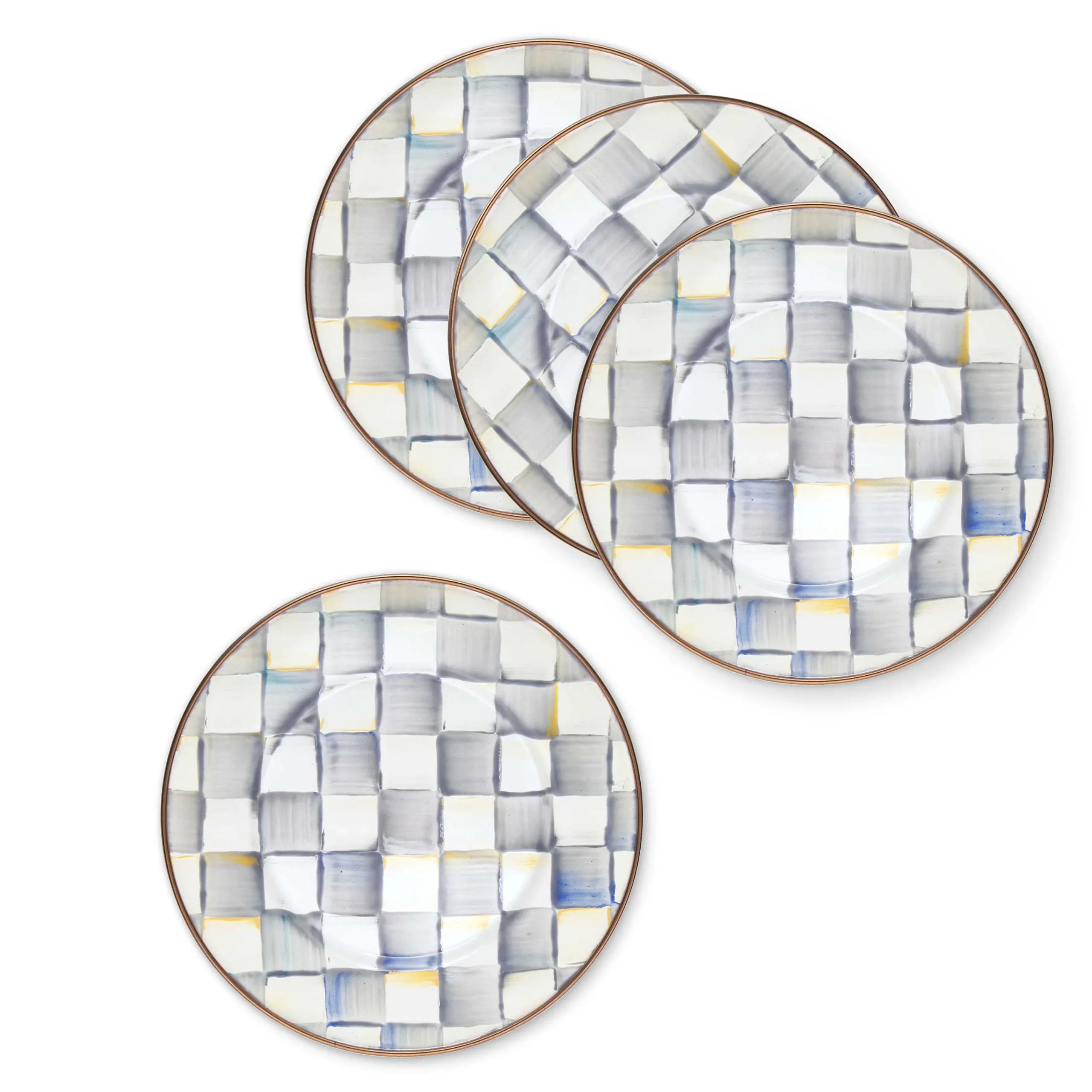 MacKenzie-Childs Sterling Check Salad Plates, Set of 4| Kitchen & Dining Sets|Fall Entertaining