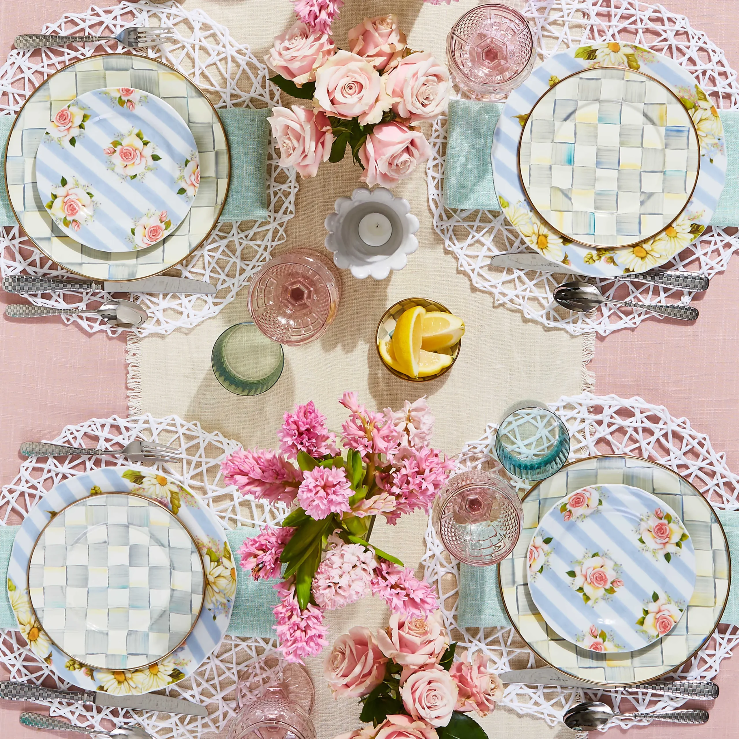 MacKenzie-Childs Sterling Check Salad/Dessert Plate| Dinnerware & Flatware
