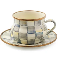 MacKenzie-Childs Sterling Check Saucer| The Coffee Shop|Dinnerware & Flatware