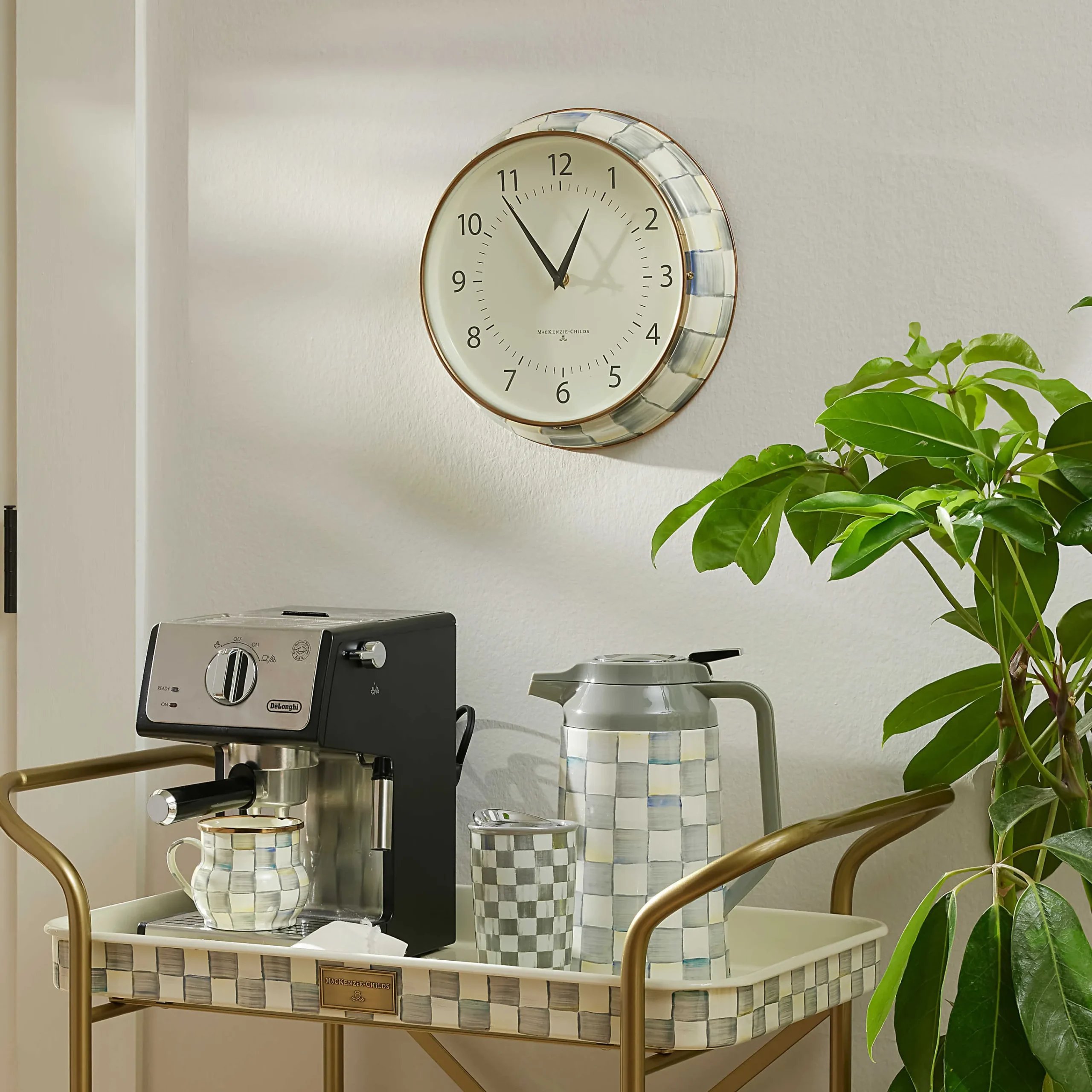 MacKenzie-Childs Sterling Check School Wall Clock| Room Accents