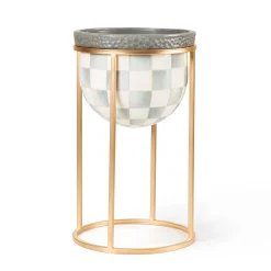 MacKenzie-Childs Sterling Check Short Plant Stand| Outdoor|Room Accents