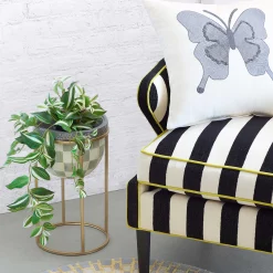MacKenzie-Childs Sterling Check Short Plant Stand| Outdoor|Room Accents