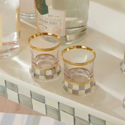 MacKenzie-Childs Sterling Check Shot Glass| Fall Entertaining|Drinkware