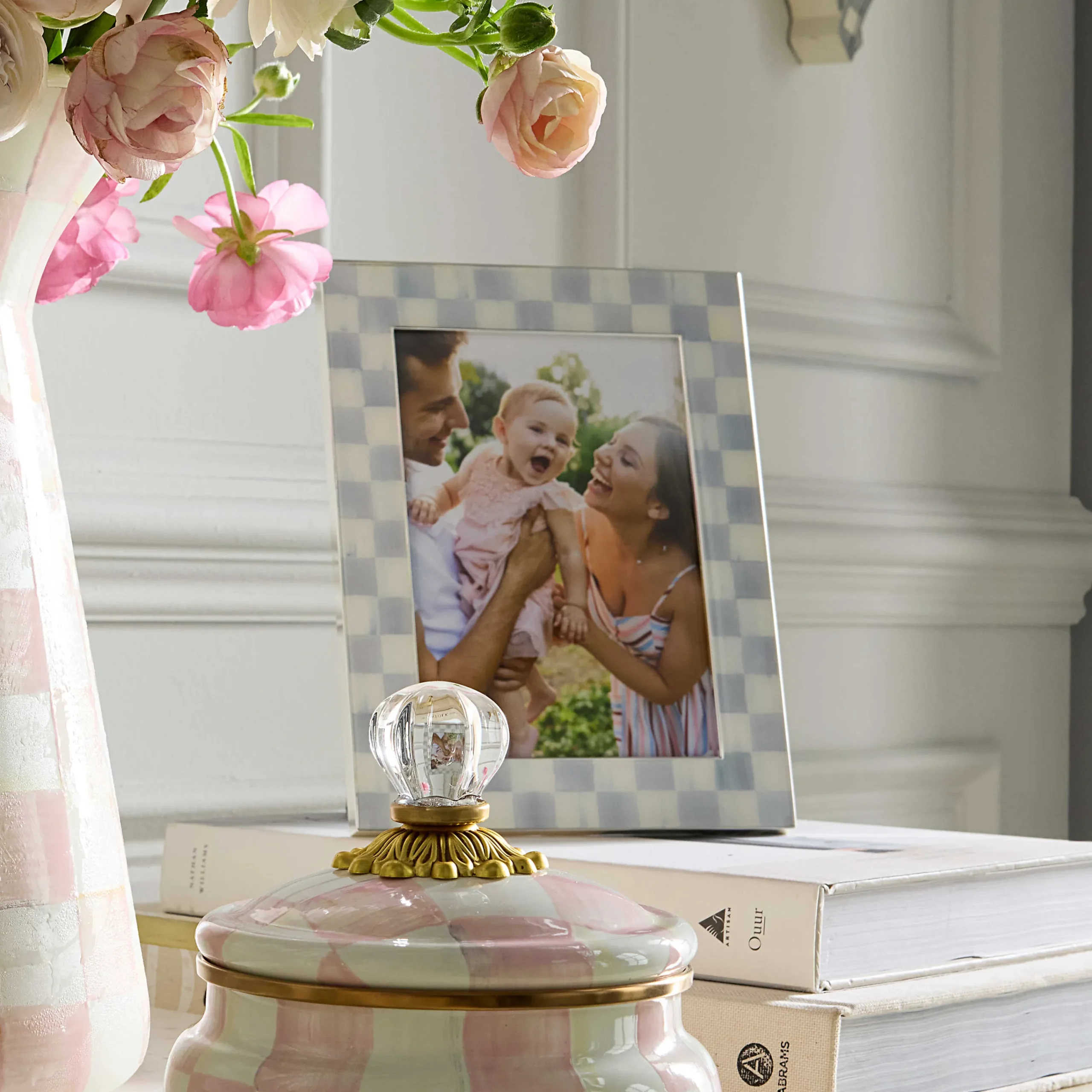 MacKenzie-Childs Sterling Check Silver Plated 5x7 Frame| Room Accents