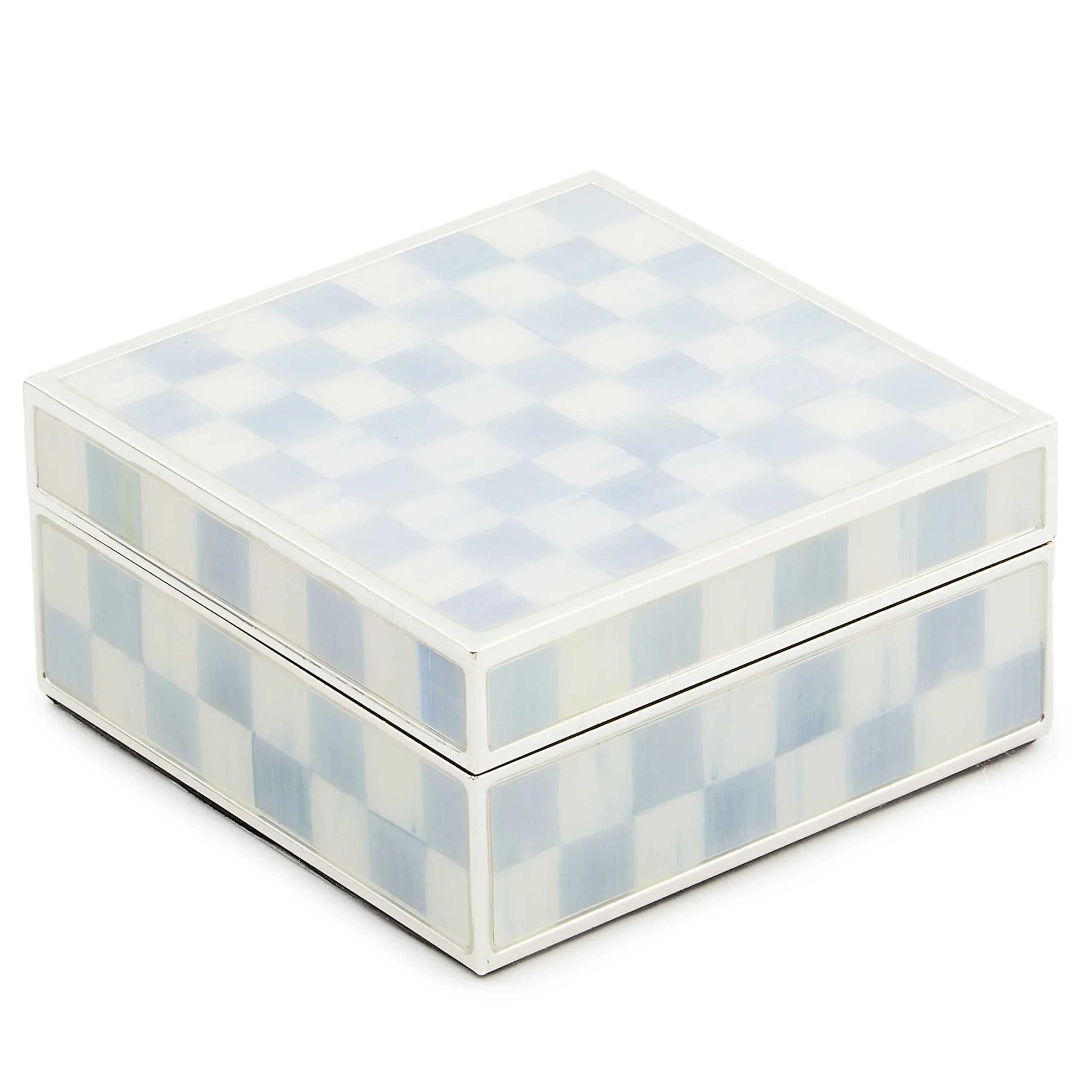 MacKenzie-Childs Sterling Check Silver Plated Trinket Box| Room Accents