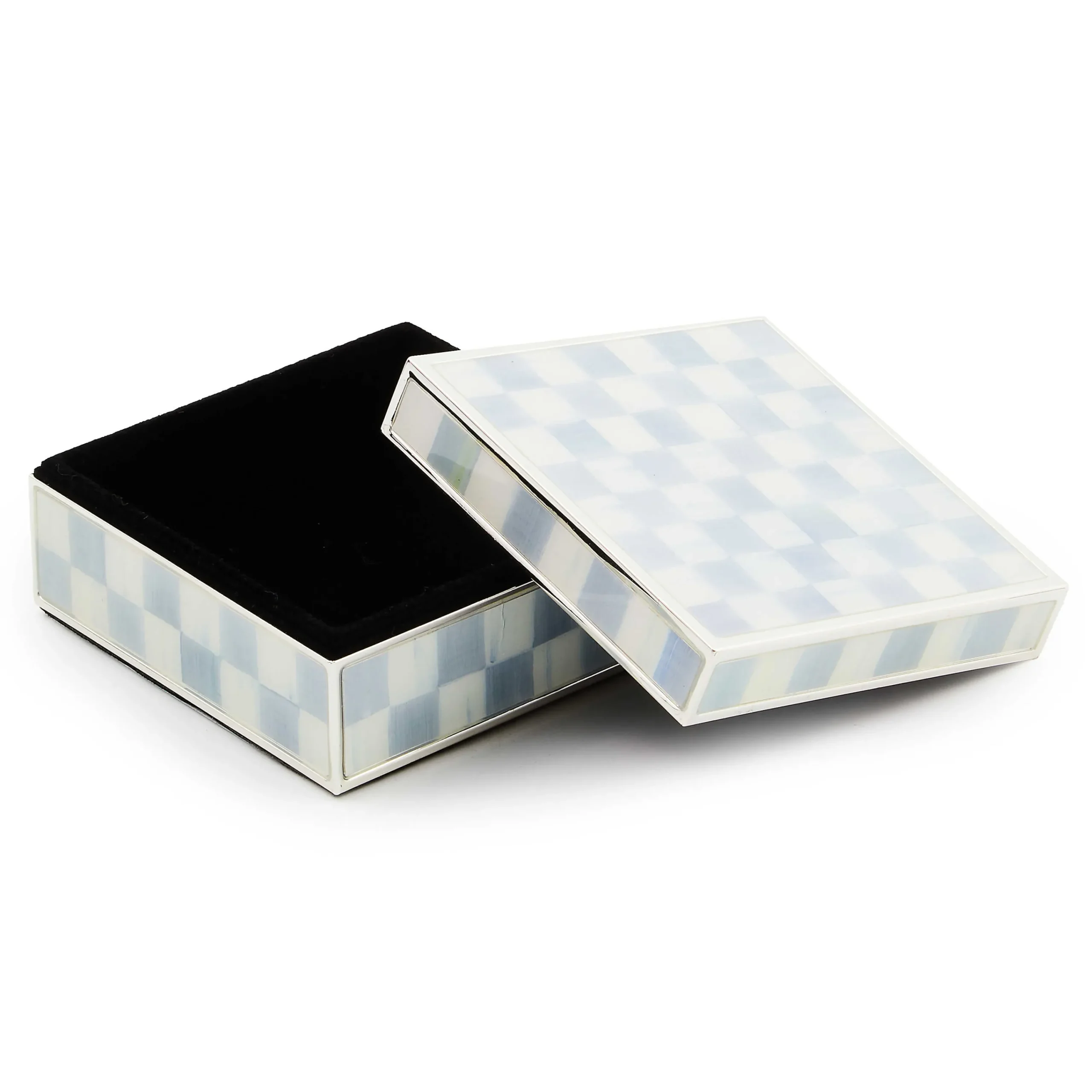 MacKenzie-Childs Sterling Check Silver Plated Trinket Box| Room Accents