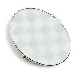 MacKenzie-Childs Sterling Check Silver Plated Compact Mirror| Accessories