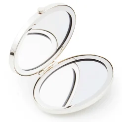 MacKenzie-Childs Sterling Check Silver Plated Compact Mirror| Accessories