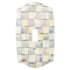 MacKenzie-Childs Sterling Check Single Toggle Switch Plate| Finishing Touches|Room Accents