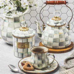 MacKenzie-Childs Sterling Check Small Canister| Room Accents|Kitchen Storage & Organization
