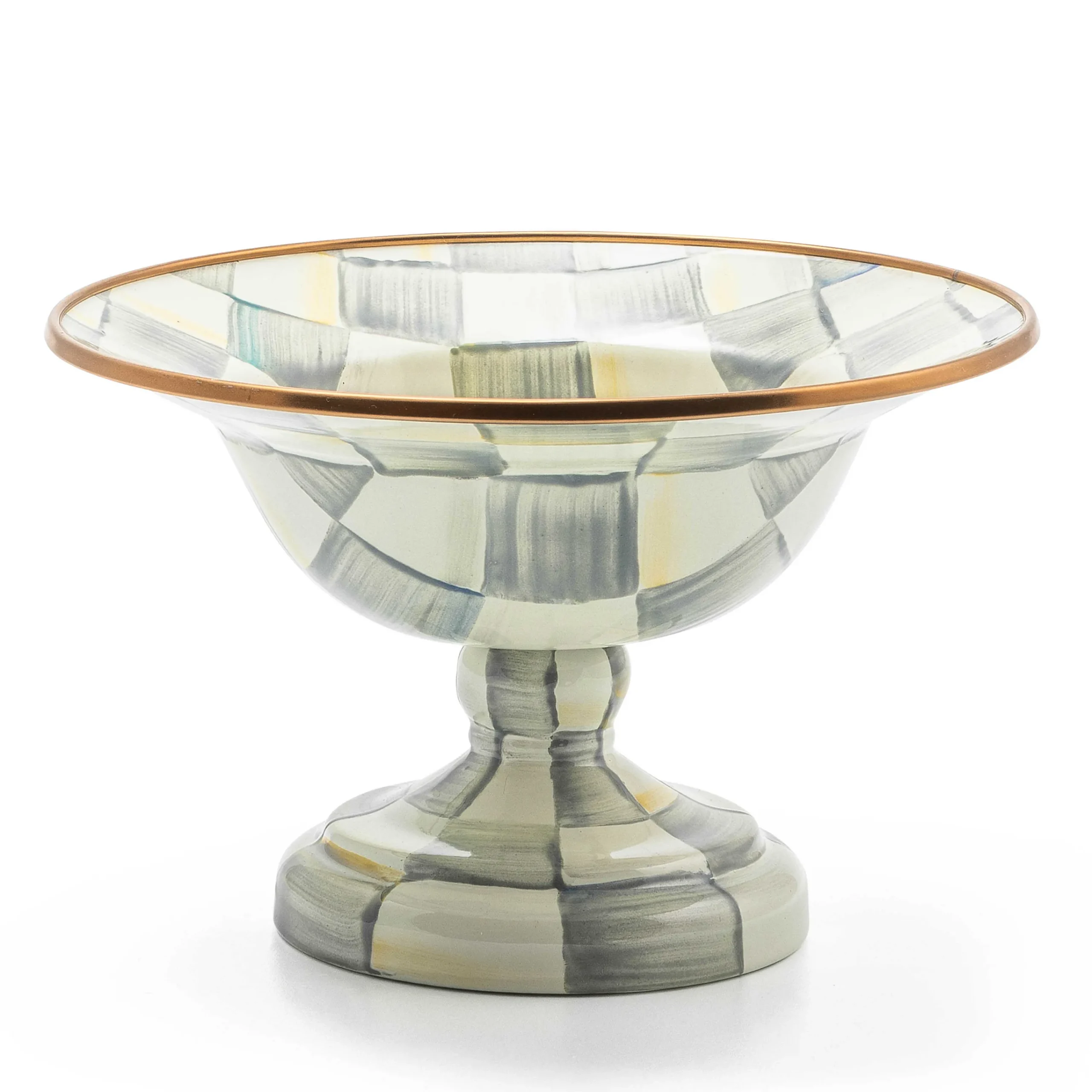 MacKenzie-Childs Sterling Check Small Compote| Serveware