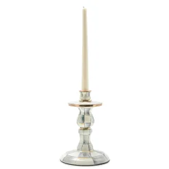 MacKenzie-Childs Sterling Check Small Enamel Candlestick| Candles & Fragrances