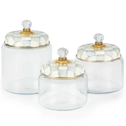 MacKenzie-Childs Sterling Check Small Kitchen Canister| Kitchen Storage & Organization
