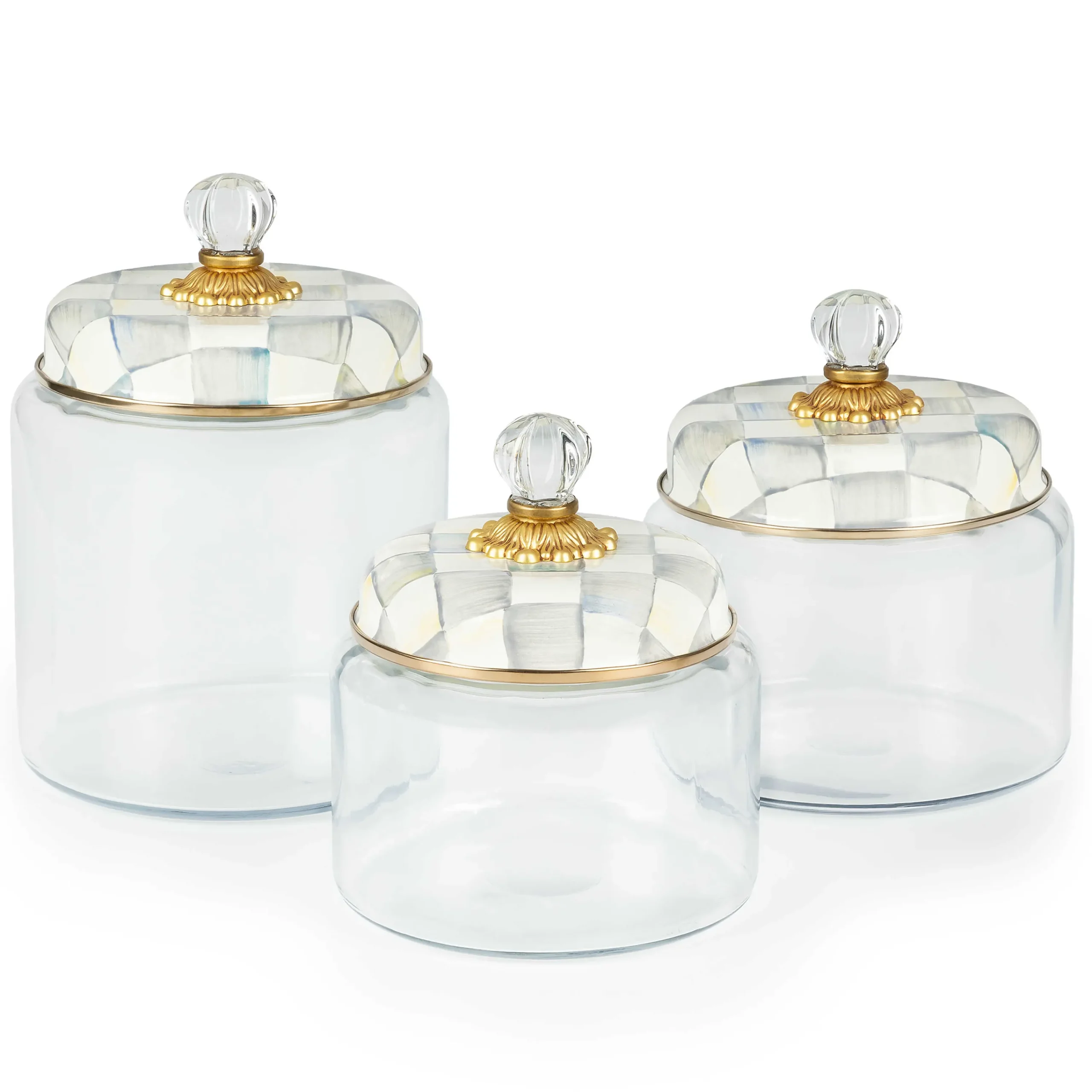MacKenzie-Childs Sterling Check Small Kitchen Canister| Kitchen Storage & Organization