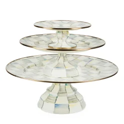 MacKenzie-Childs Sterling Check Small Pedestal Platter| Serveware