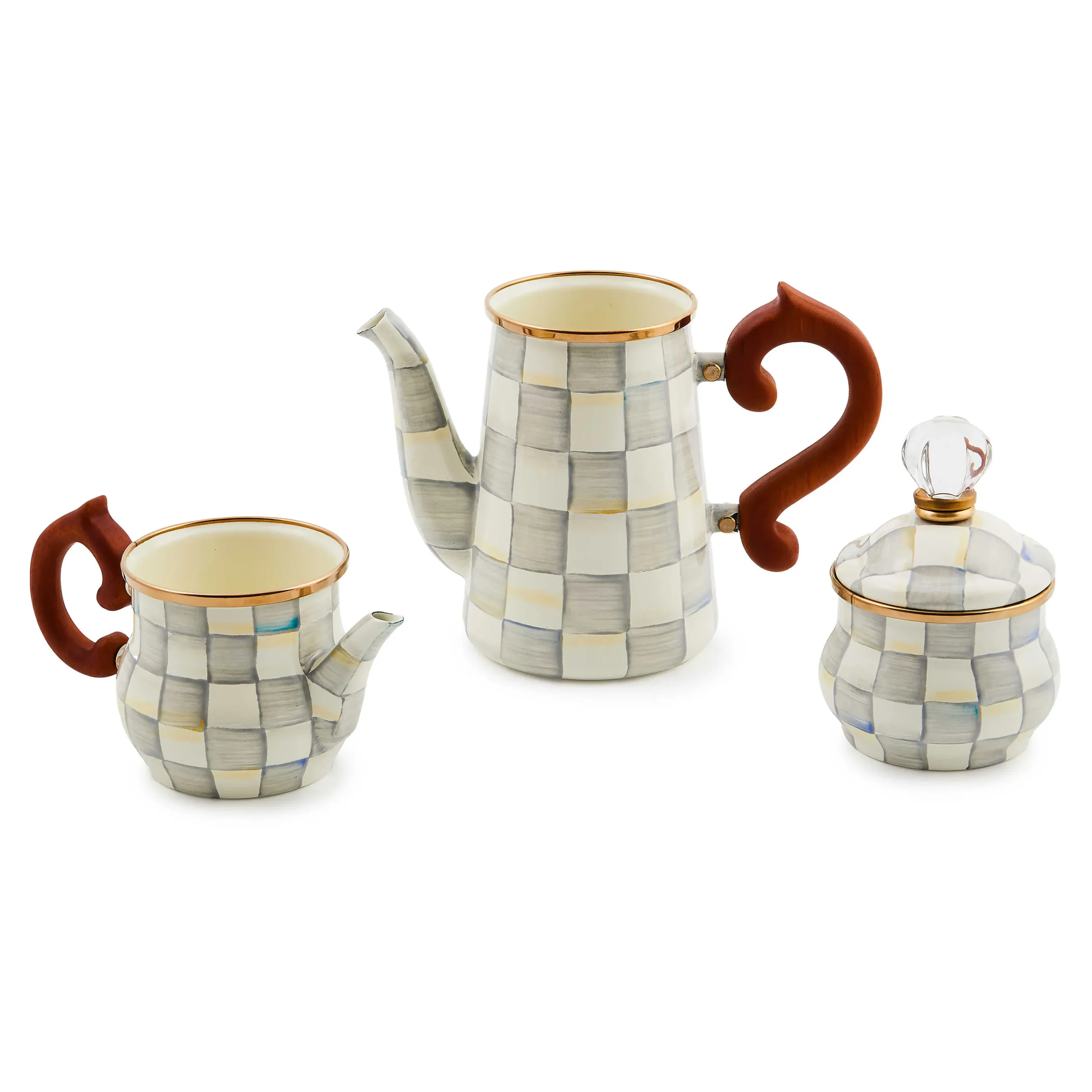 MacKenzie-Childs Sterling Check Stackable Coffee Set| The Coffee Shop|Fall Entertaining