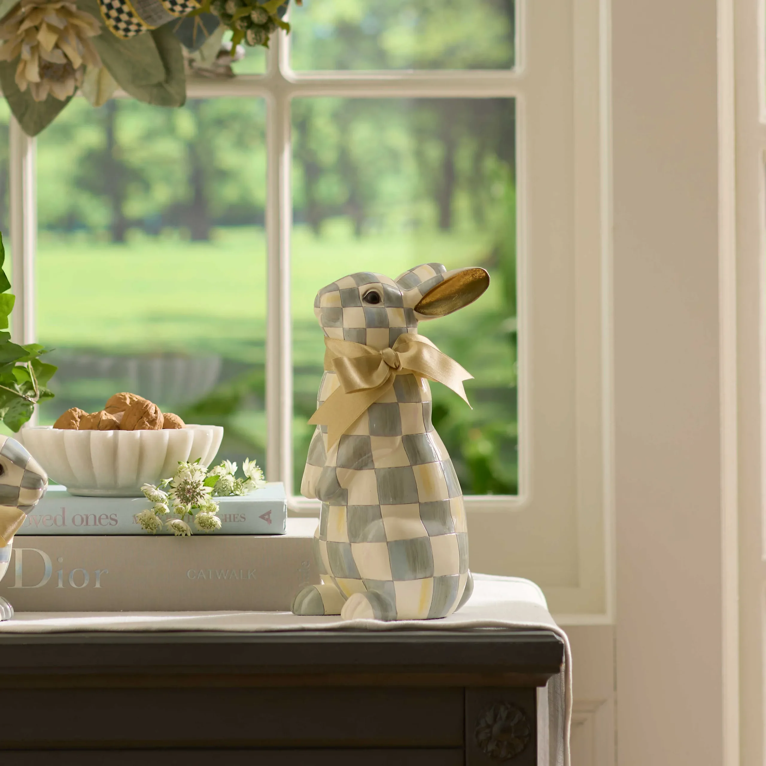 MacKenzie-Childs Sterling Check Standing Bunny| Easter|Spring