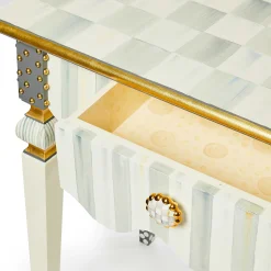 MacKenzie-Childs Sterling Check Stripe Console Table| Storage Furniture|Living Room