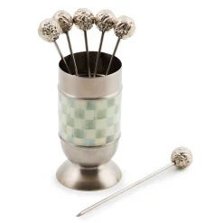 MacKenzie-Childs Sterling Check Supper Club Pick Set| Fall Entertaining|Serveware